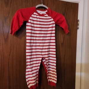 18M Red & White Striped Knitted